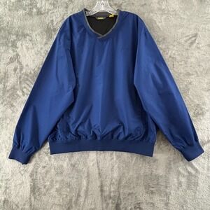 Cabela's Windcrest Pullover Mens XL Blue Windbreaker Pockets Water‎ Resistant